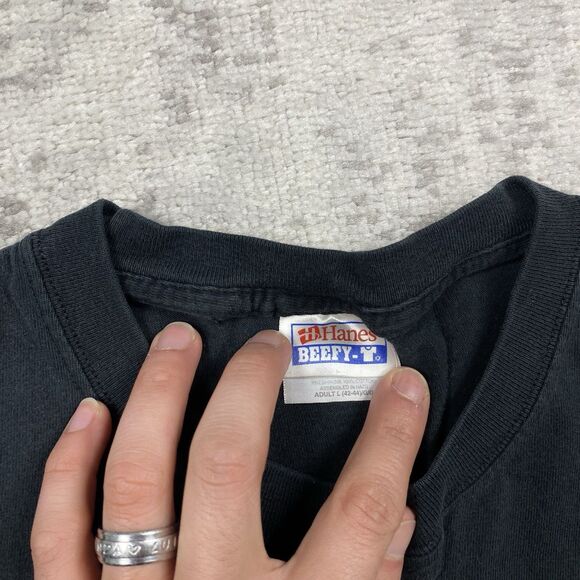 Vintage 2001 Game Shine The Code T Shirt Black Spellout Y2K Mens Size Large - Picture 4 of 5